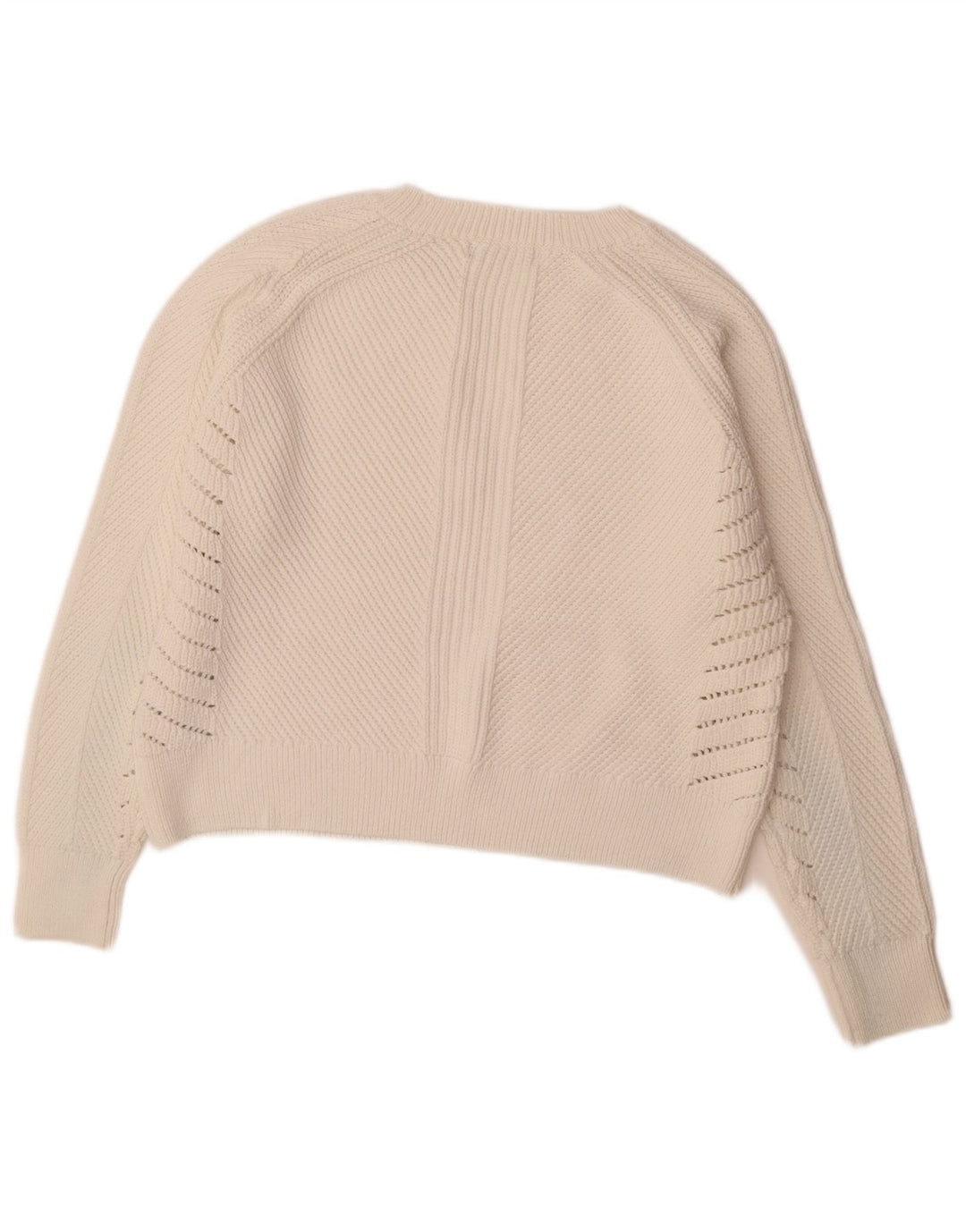 Maglione maglione con scollo a barca da donna Marks & Spencer UK 14 cotone bianco medio