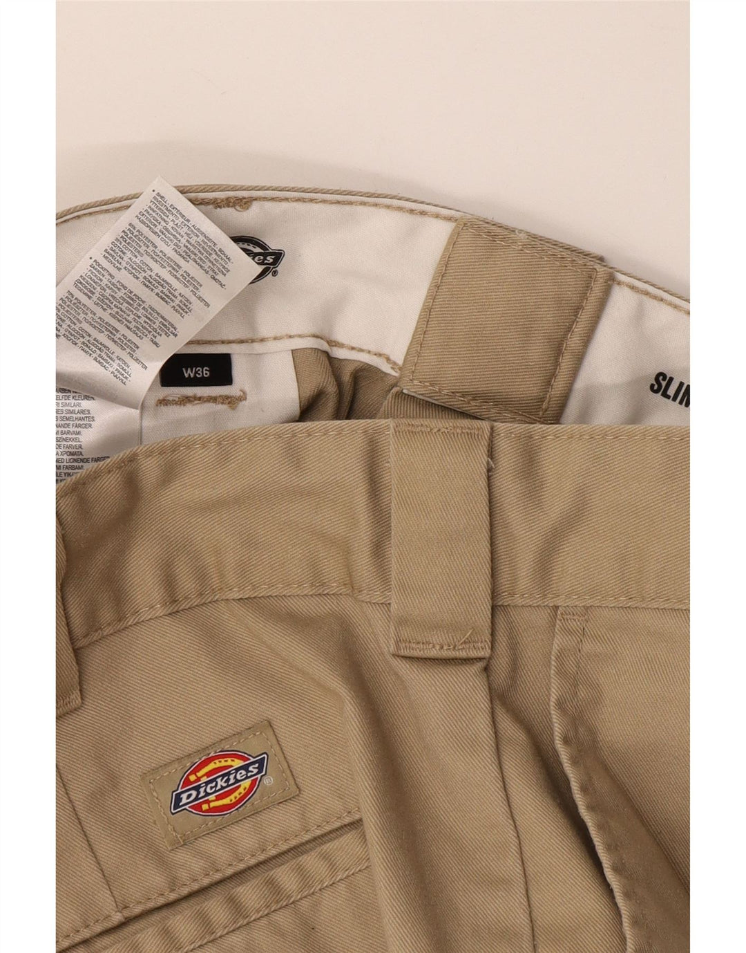 Pantaloncini chino slim fit da uomo Dickies W36 Large Beige Poliestere