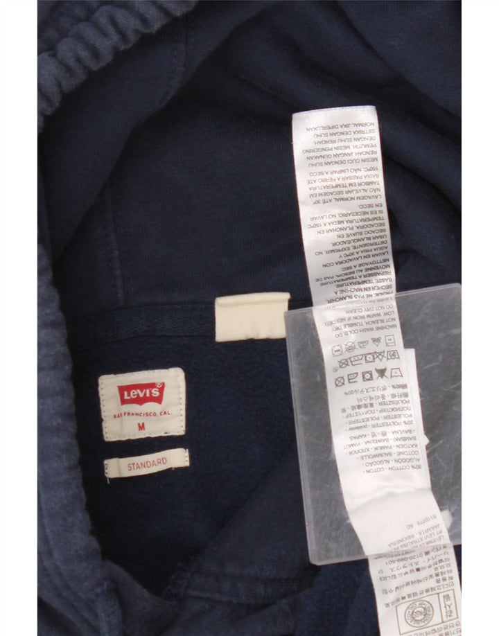 LEVI'S Mens Standard Hoodie Jumper Medium Navy Blue Cotton