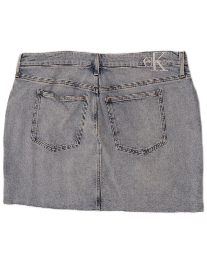 Mini gonna di jeans da donna Calvin Klein W36 L17 Blu