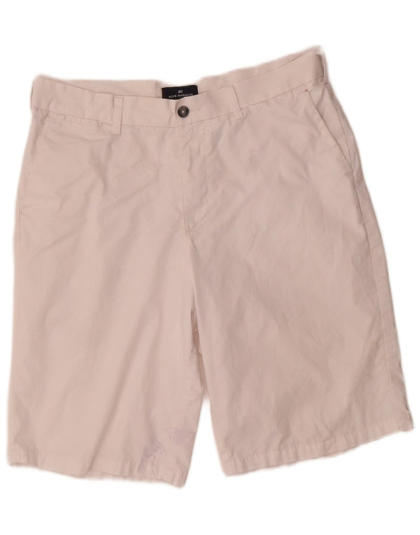 Pantaloncini chino da uomo Marks & Spencer blu Harbour W34 grandi cotone bianco