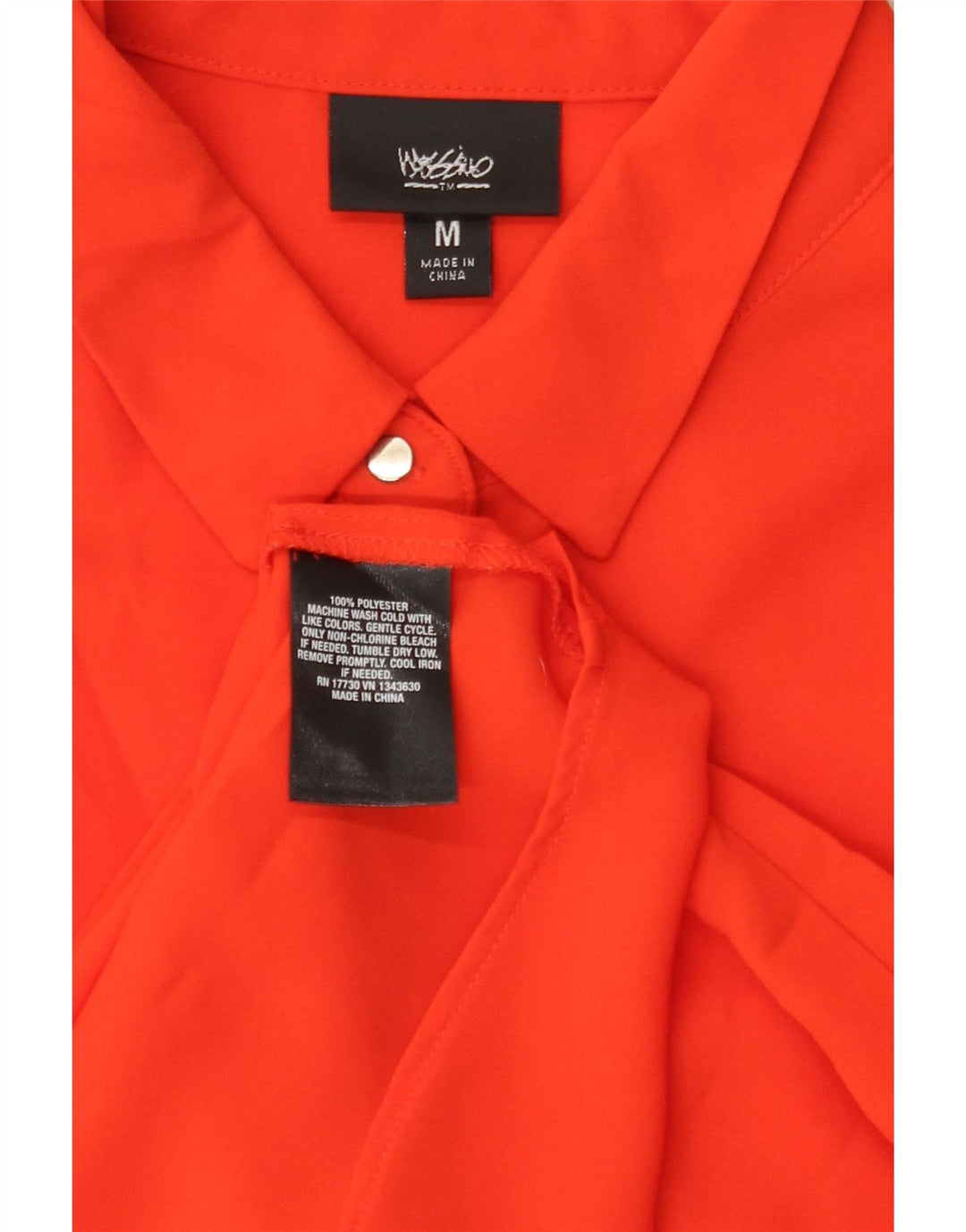 Mossimo Camicia da donna Camicetta UK 14 Poliestere rosso medio