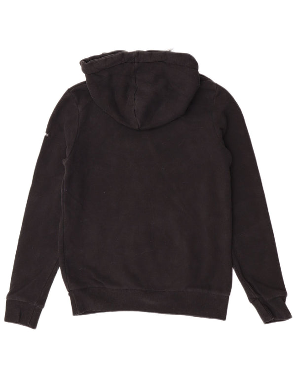 Felpa con cappuccio grafica da donna Superdry UK 8 Small in cotone nero