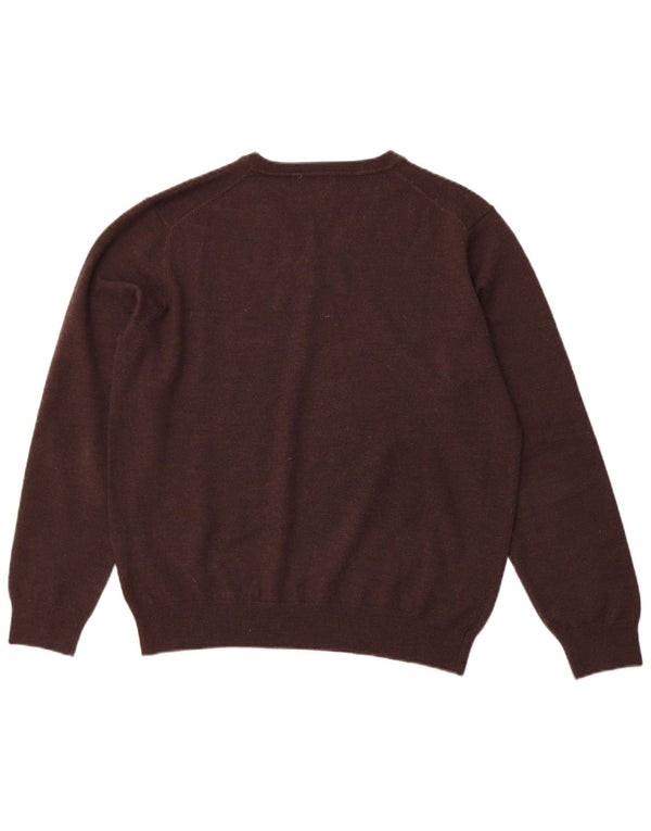 MARLBORO CLASSICS Maglione da uomo con scollo a V grande in lana marrone