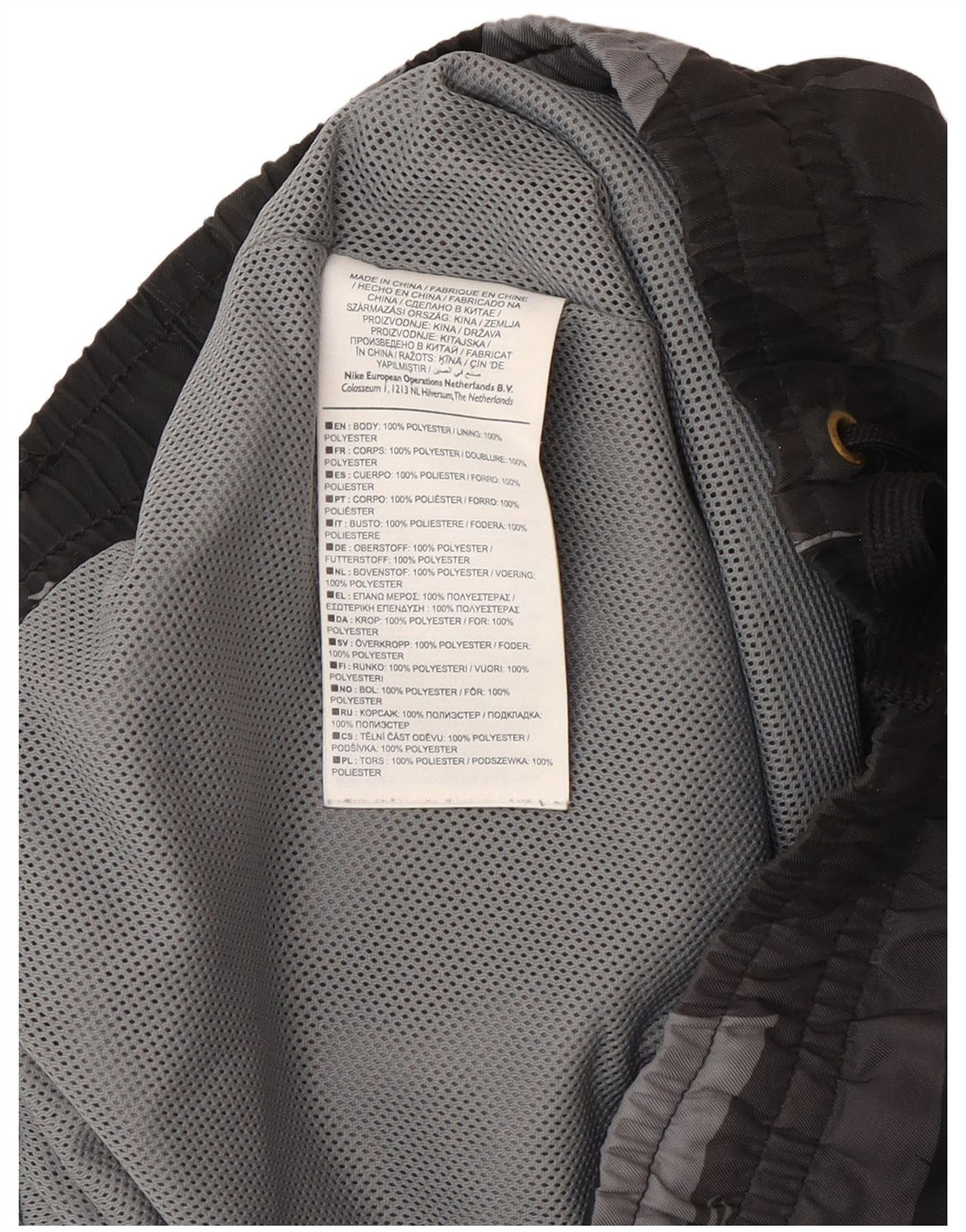Pantaloncini da bagno Nike da uomo piccoli in poliestere geometrico grigio