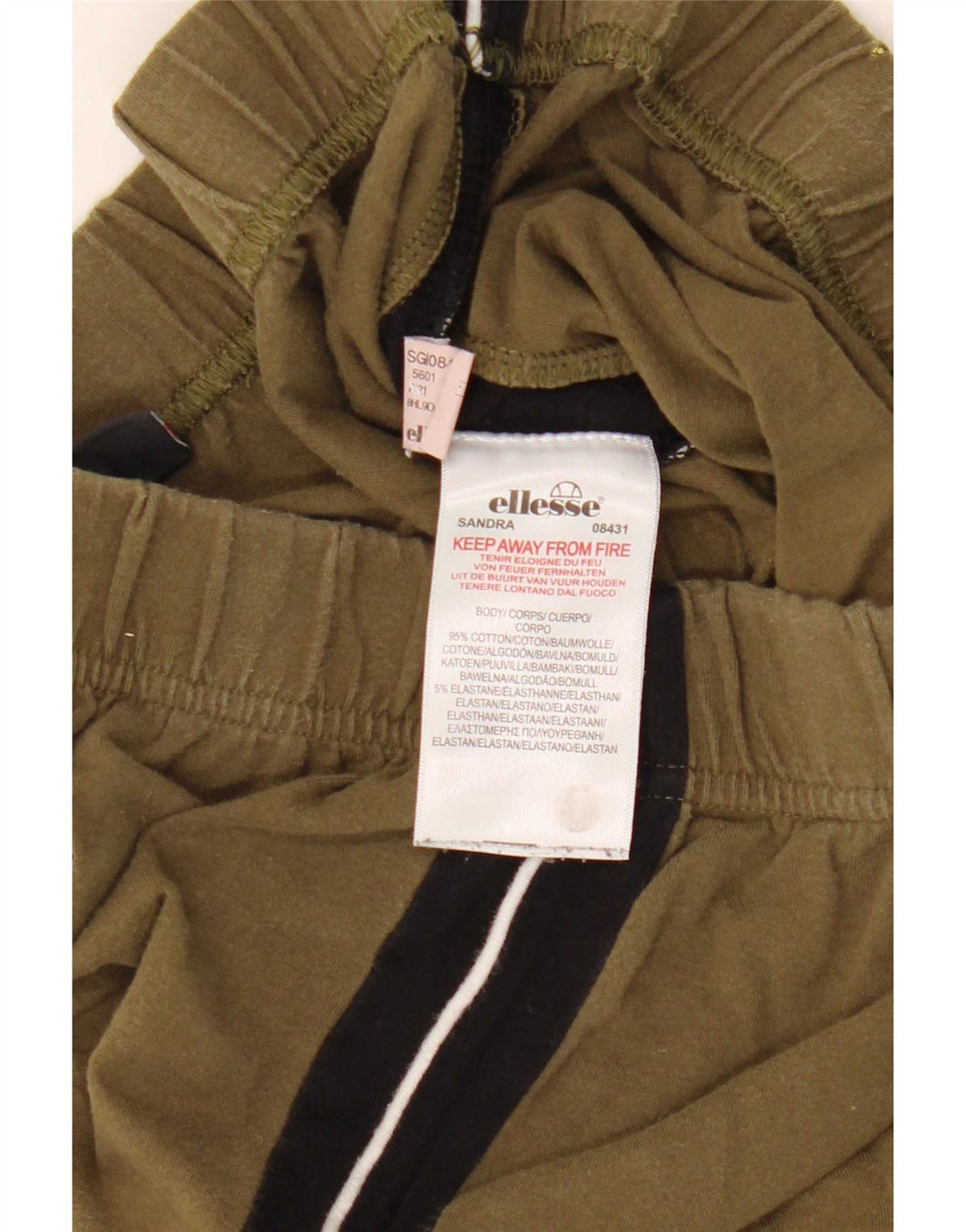 Leggings da donna Ellesse UK 12 cotone color block color kaki medio
