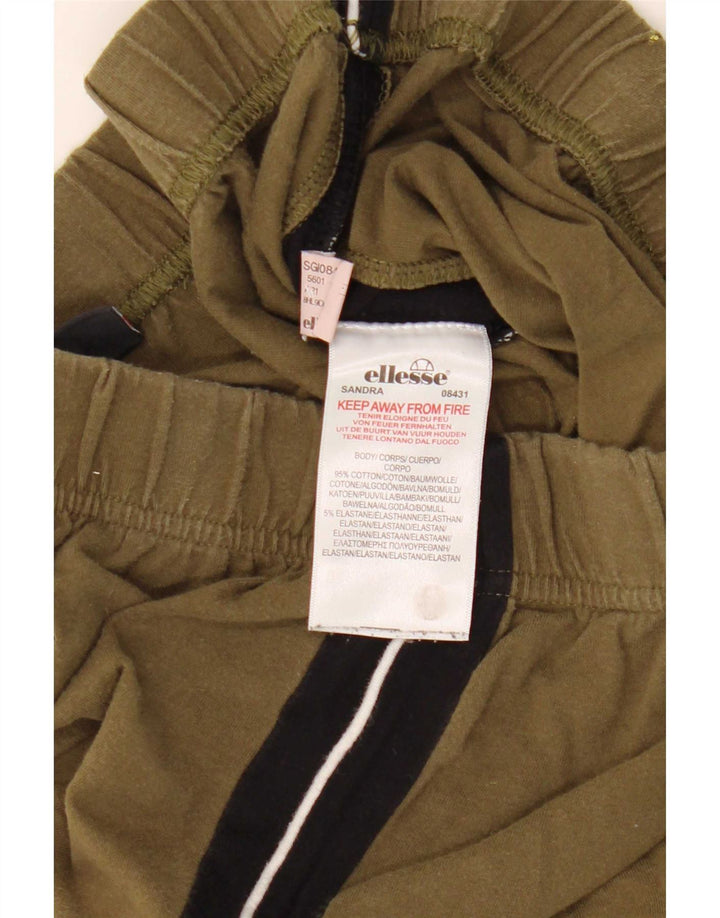 Leggings da donna Ellesse UK 12 cotone color block color kaki medio