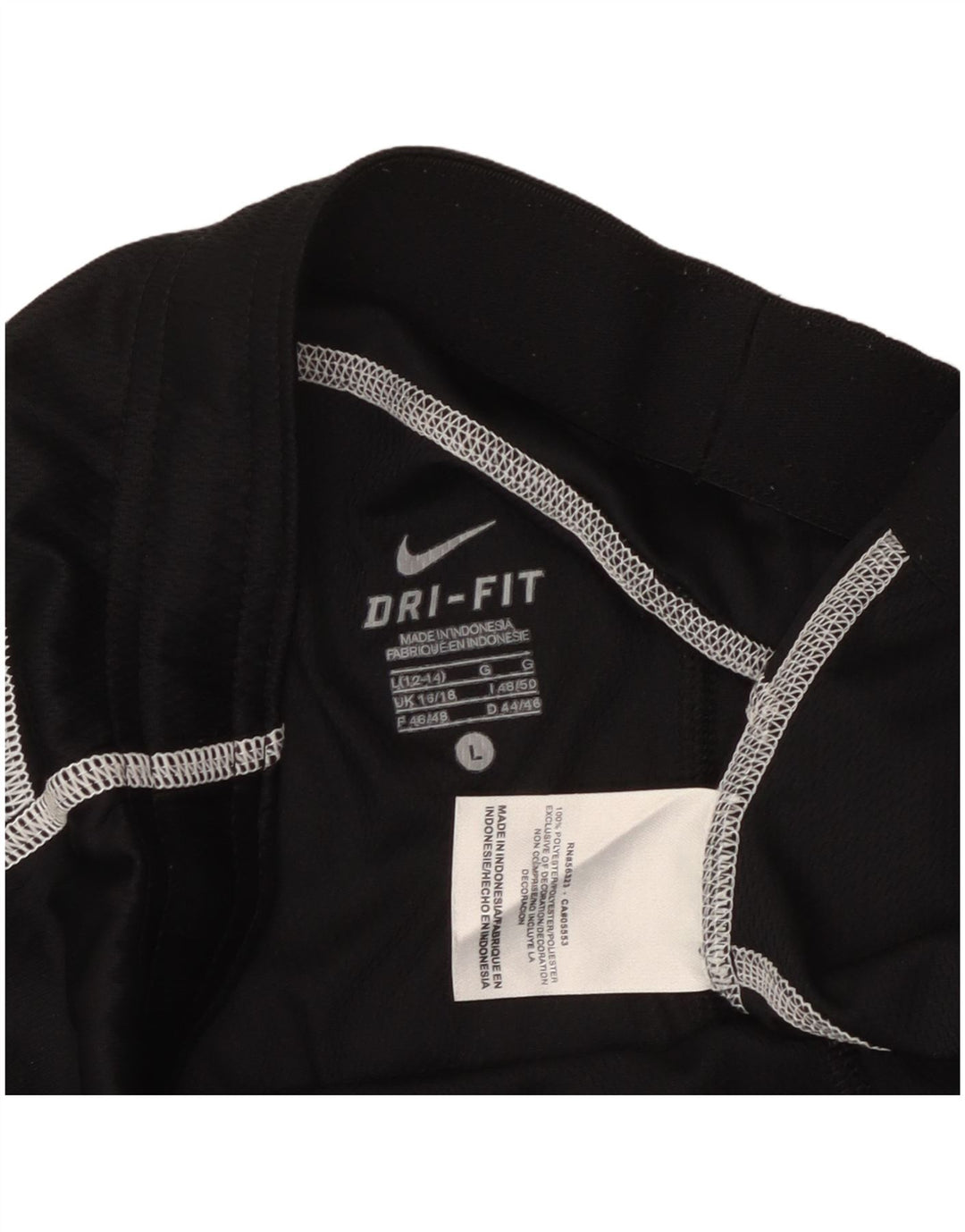 Pantaloncini sportivi NIKE Dri Fit da donna UK 16/18 Large Nero Poliestere