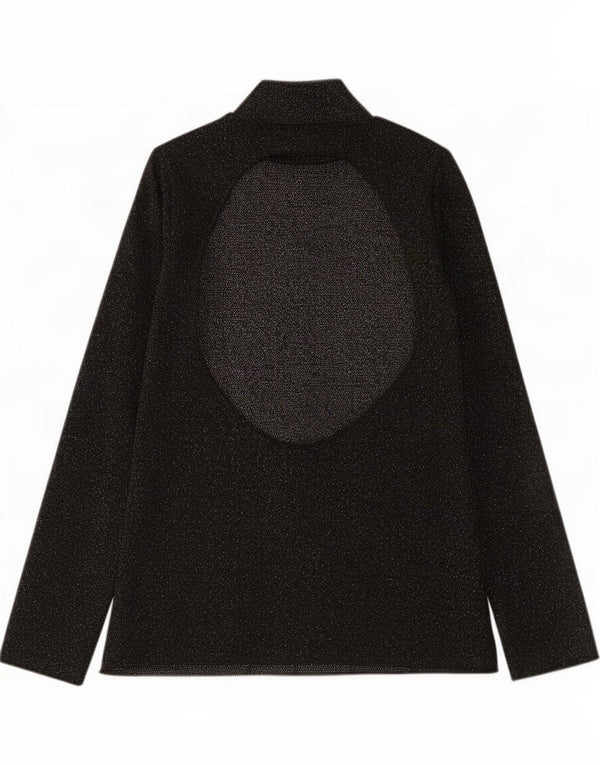 Top Zara da donna a maniche lunghe con cut-out UK 12 viscosa chiazzata nera media