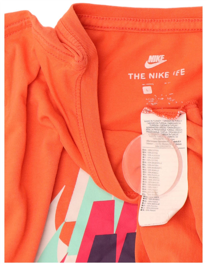 T-shirt grafica da uomo Nike Top Large in cotone arancione