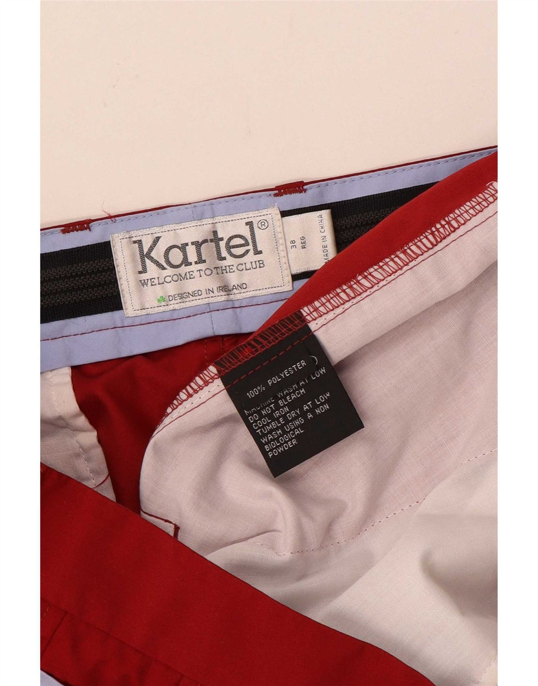 Pantaloni da abito dritti da uomo Kartel W38 L33 poliestere rosso