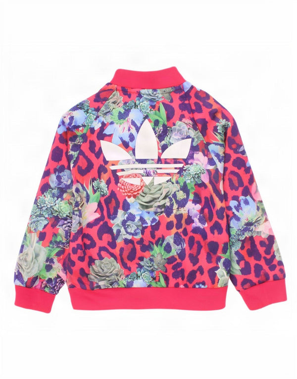 Giacca da tuta grafica Adidas da bambina 18-24 mesi rosa floreale