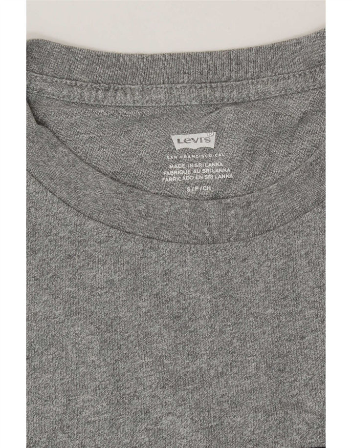 T-shirt grafica oversize corta da donna Levi's Top UK 10 piccola grigia chiazzata