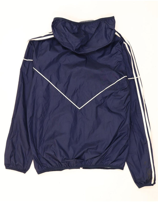 Giacca antipioggia da uomo Adidas con cappuccio UK 38 medio blu navy poliestere