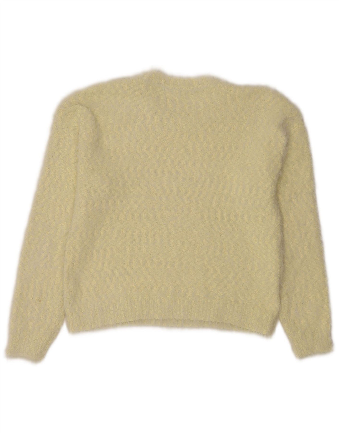 Maglione maglione girocollo da donna Marks & Spencer UK 12 medio giallo screziato