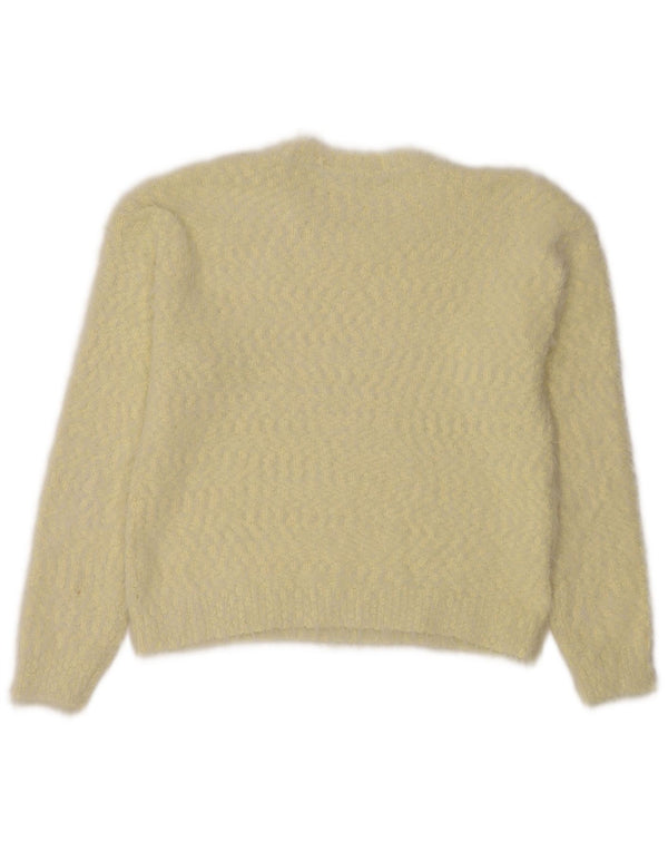 Maglione maglione girocollo da donna Marks & Spencer UK 12 medio giallo screziato