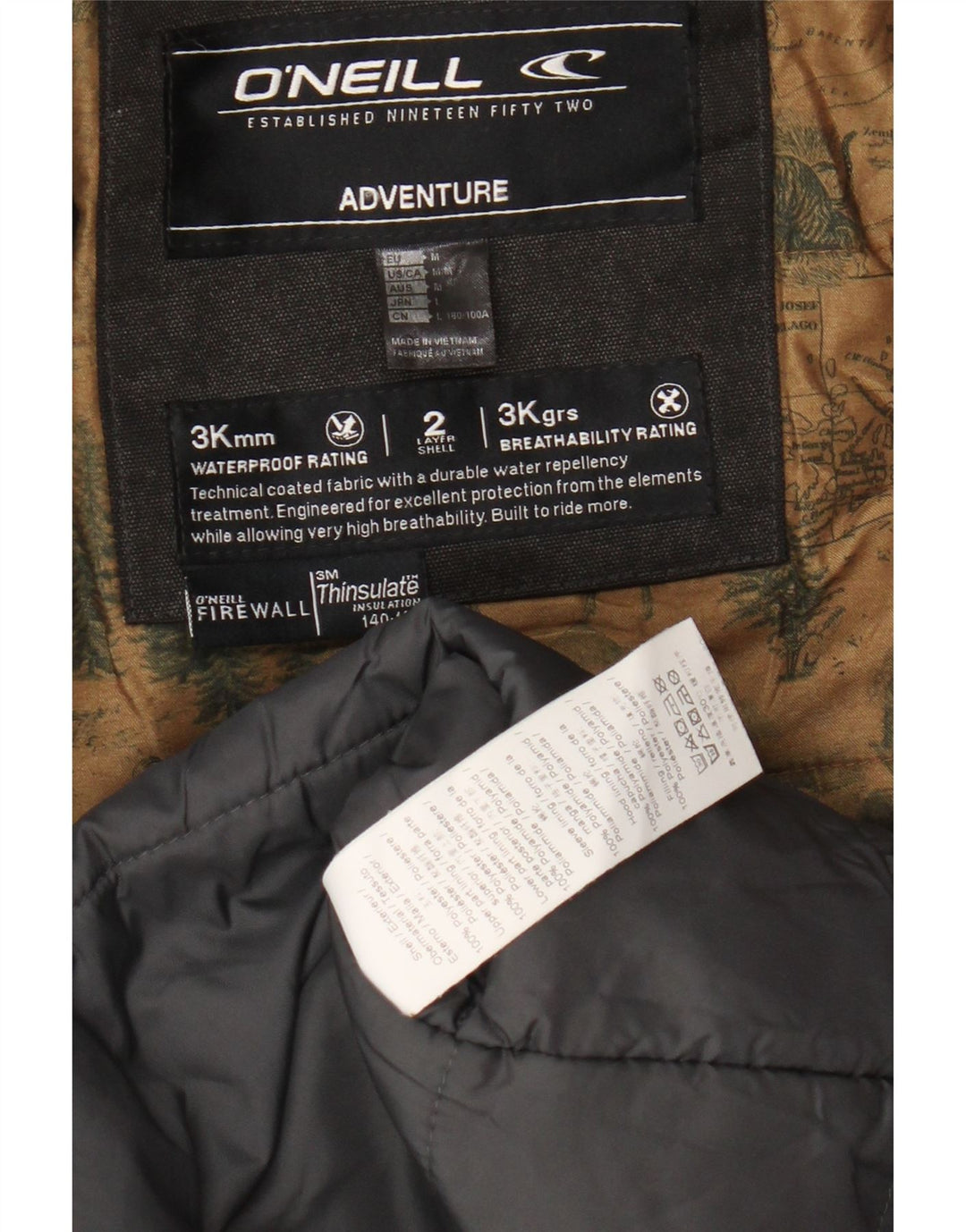 Giacca parka da uomo con cappuccio O'NEILL UK 38 Poliestere grigio medio