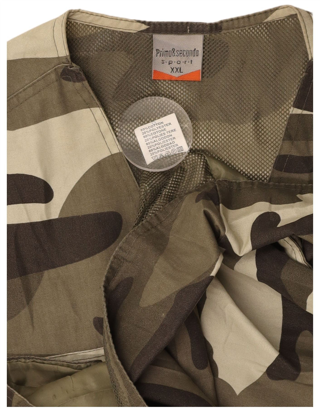 Gilet da uomo VINTAGE UK 44 2XL Cotone mimetico kaki