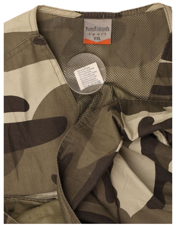 Gilet da uomo VINTAGE UK 44 2XL Cotone mimetico kaki