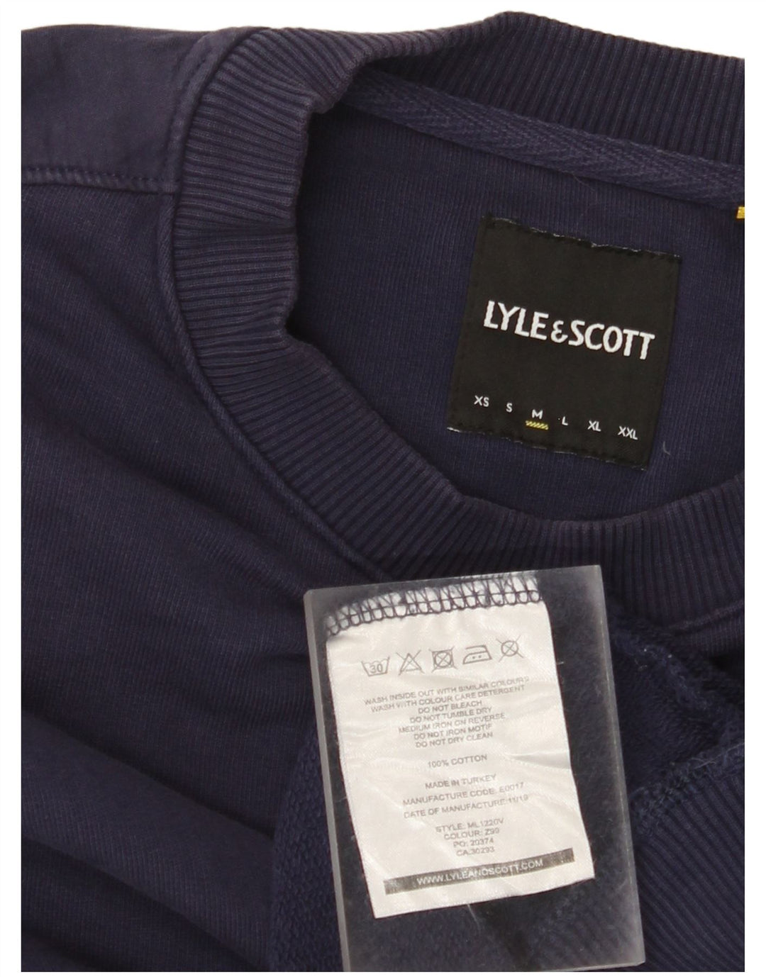 Felpa da uomo LYLE & SCOTT in cotone medio blu navy