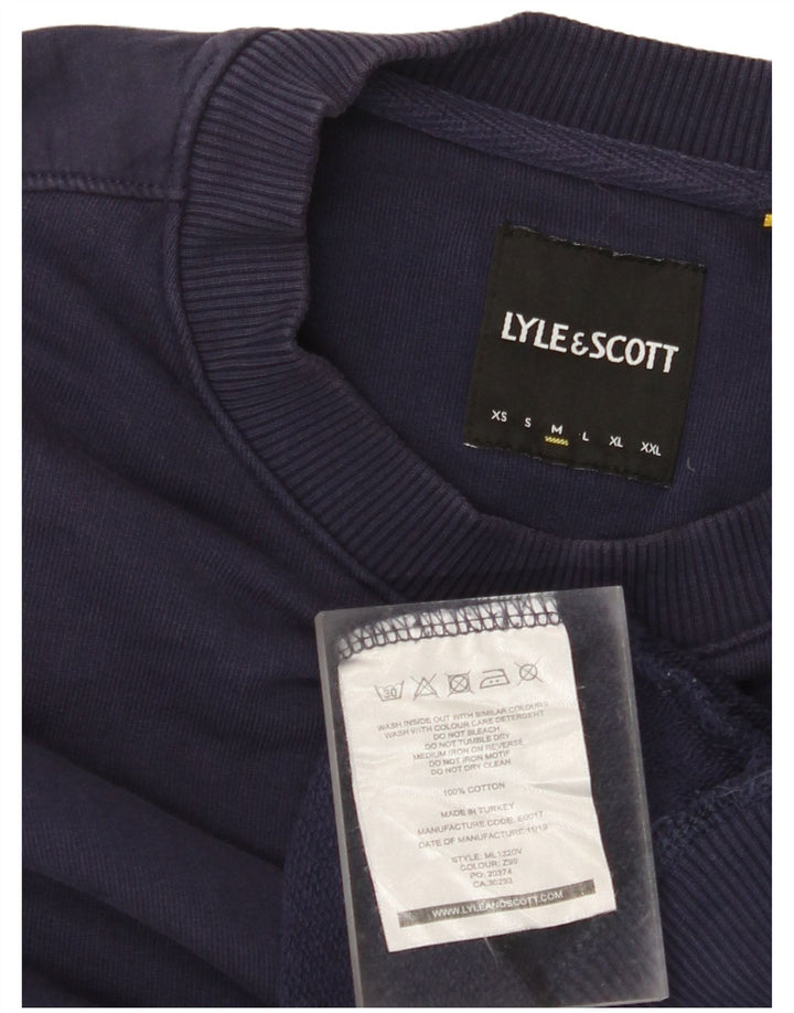 Felpa da uomo LYLE & SCOTT in cotone medio blu navy