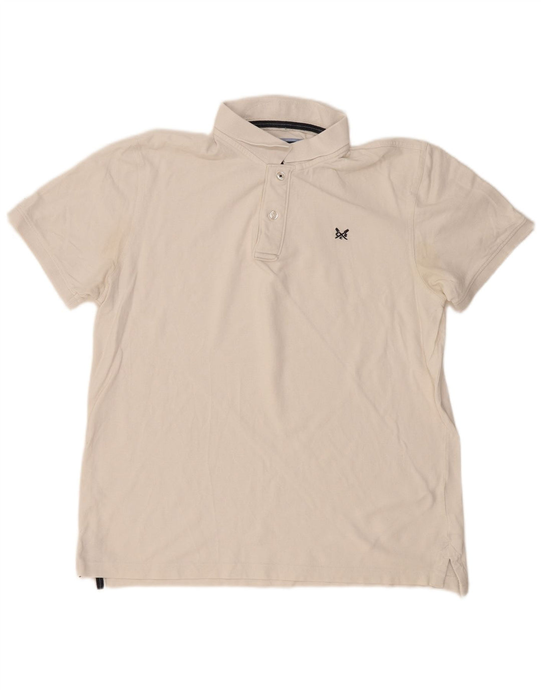 CREW CLOTHING Polo da uomo XL in cotone bianco