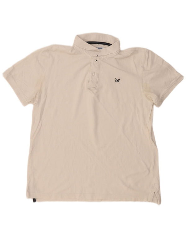 CREW CLOTHING Polo da uomo XL in cotone bianco