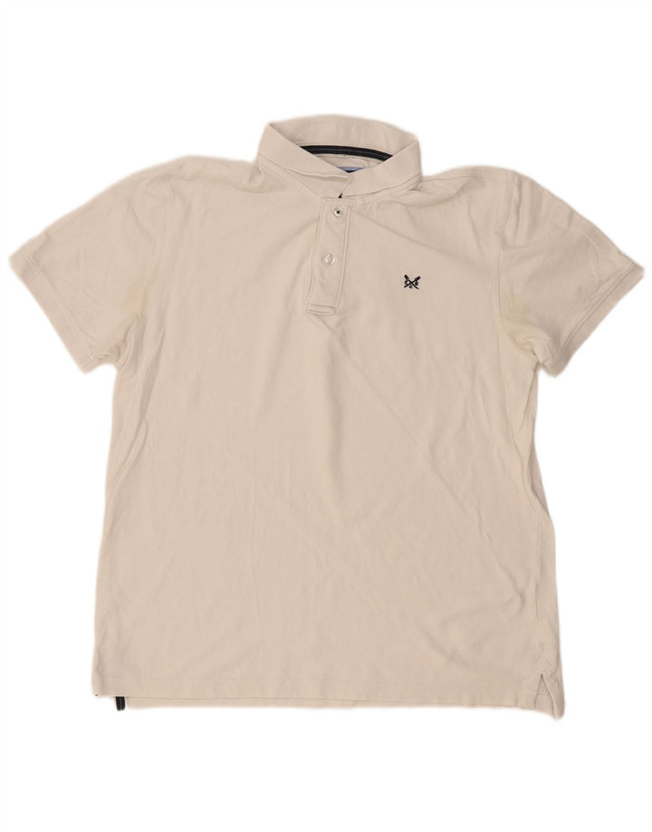 CREW CLOTHING Polo da uomo XL in cotone bianco