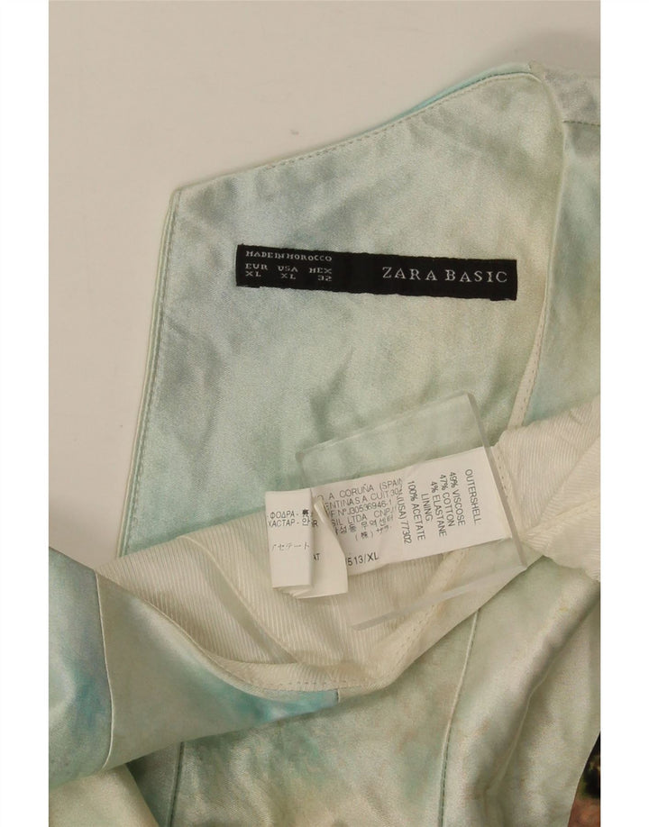 Abito a trapezio senza maniche da donna con motivo astratto Zara UK 18 XL multicolore
