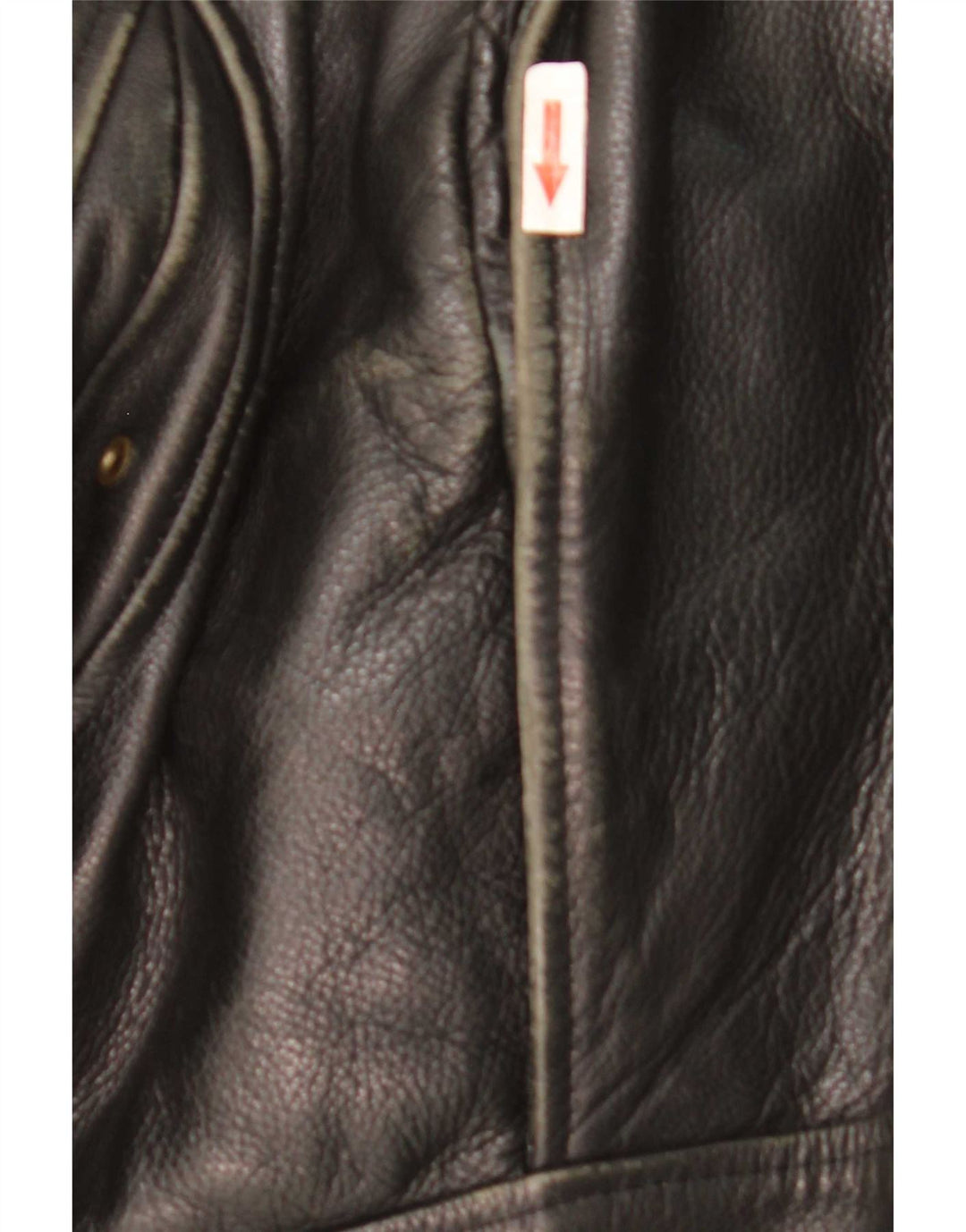Giacca in pelle militare vintage da uomo UK 42 XL nera