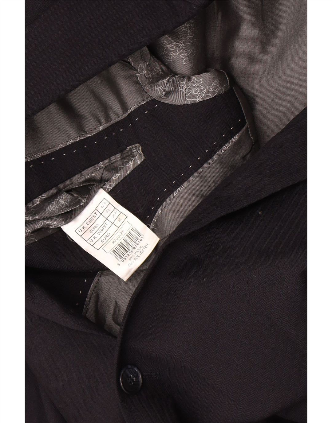 Giacca blazer da uomo a 2 bottoni Pierre Cardin UK 42 XL poliestere blu navy