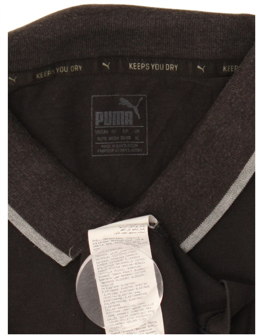 Polo Puma da uomo XL in cotone nero