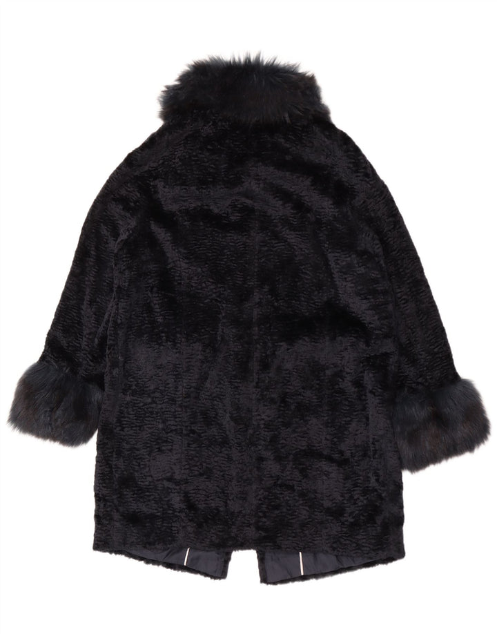 Cappotto oversize in pelliccia sintetica Marks & Spencer da donna UK 14 grande blu navy