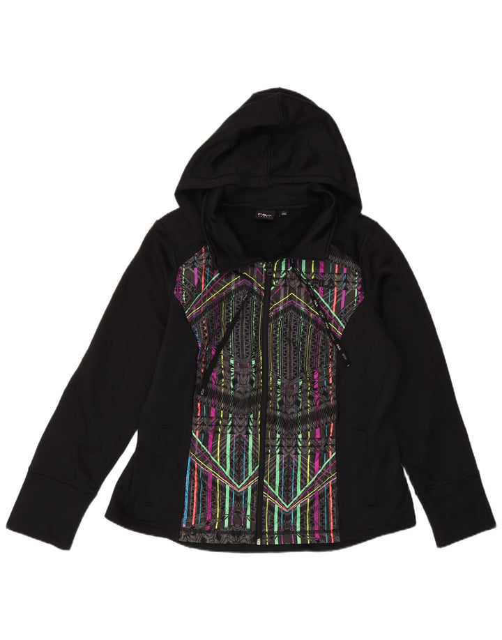 Maglione con cappuccio e zip da donna Fila UK 16 Grande poliestere geometrico nero