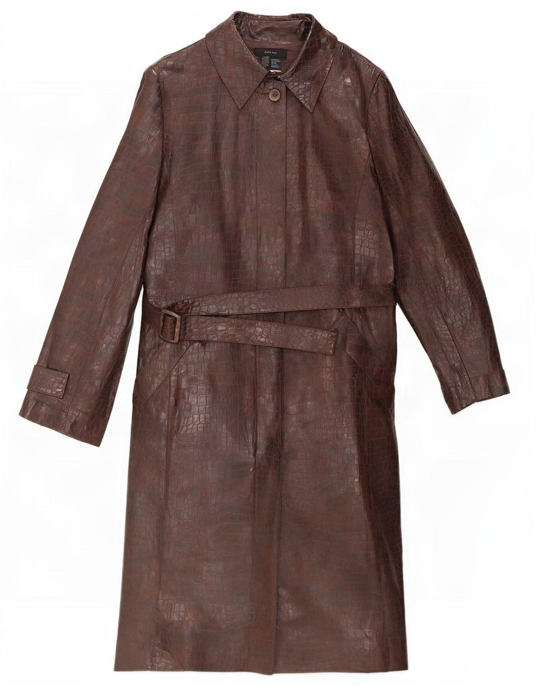 Soprabito da donna in ecopelle Zara UK 12 Poliestere con stampa animalier marrone medio