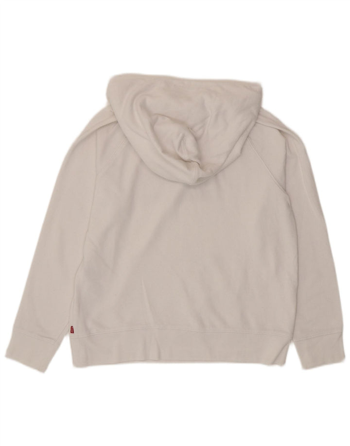 Maglione con cappuccio grafico da donna LEVI'S UK 14 cotone bianco medio