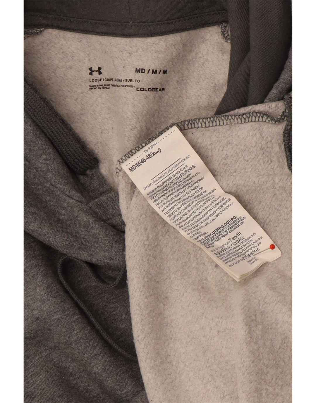 Felpa con cappuccio Under Armour da uomo Cold Gear in cotone grigio medio