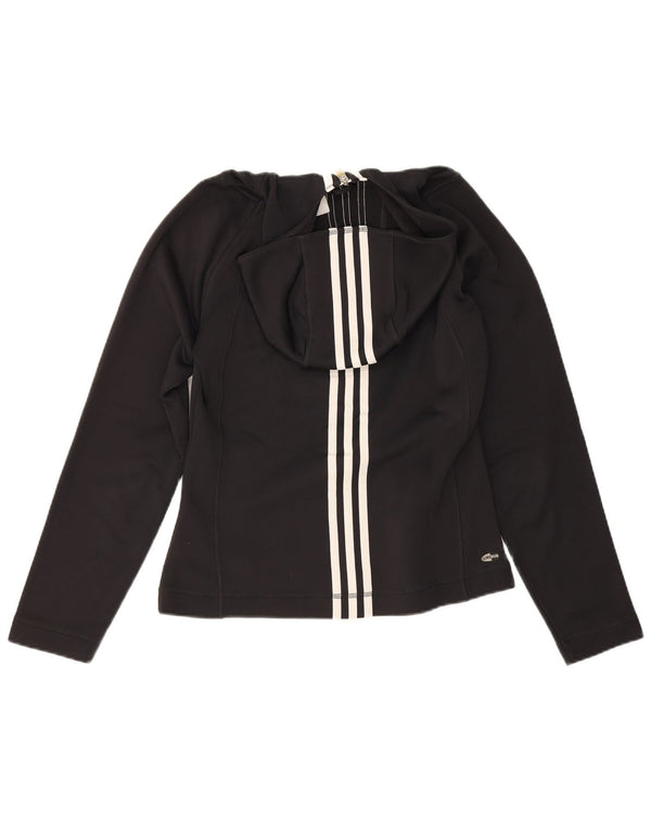 Maglione con cappuccio e zip Adidas Climawarm da donna UK 10 piccolo poliestere nero