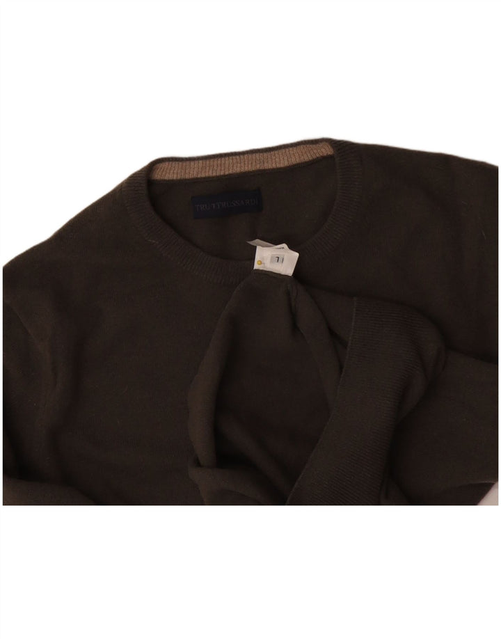 Maglione Uomo Girocollo TRUSSARDI Large in Lana Grigia