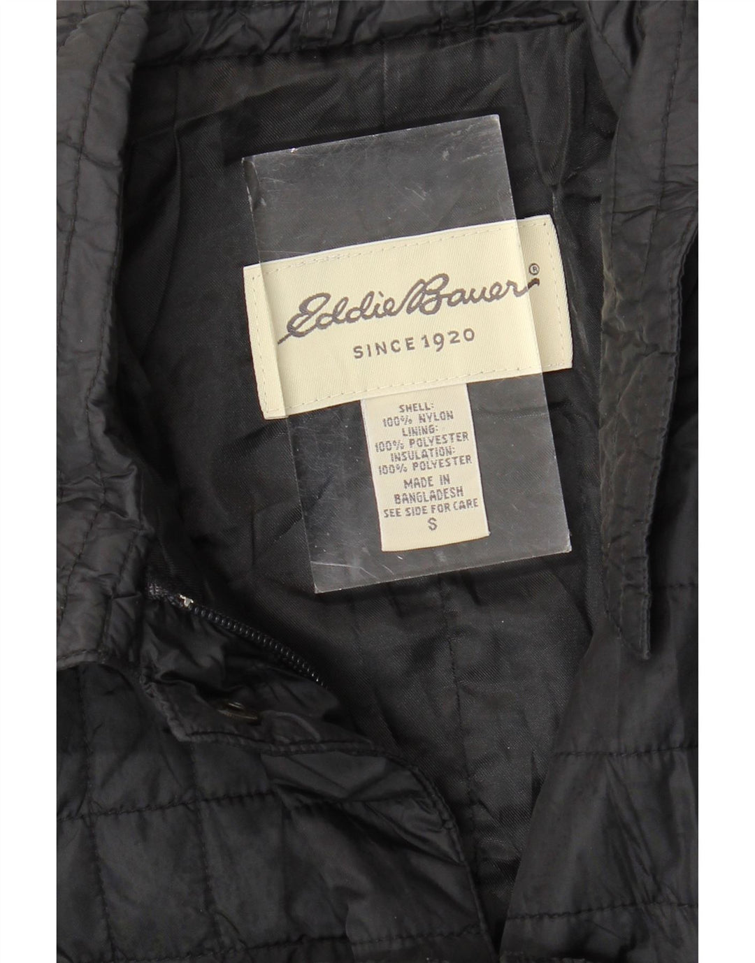 Giacca imbottita da donna EDDIE BAUER UK 10 piccola in nylon nero