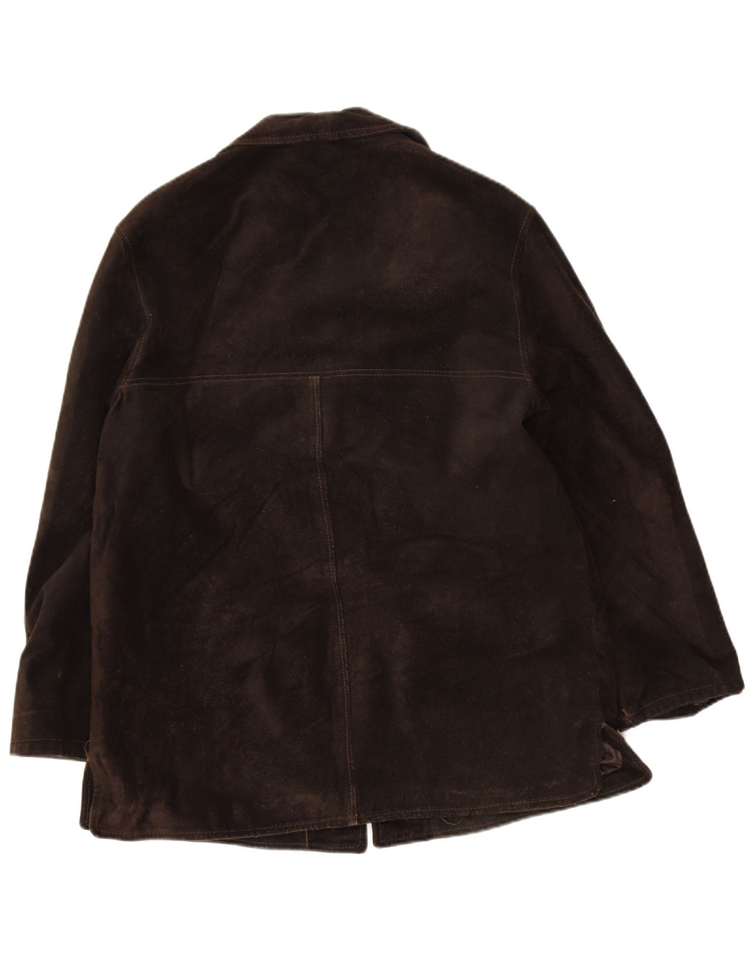 Giacca vintage in pelle scamosciata da donna UK 16 grande in pelle marrone