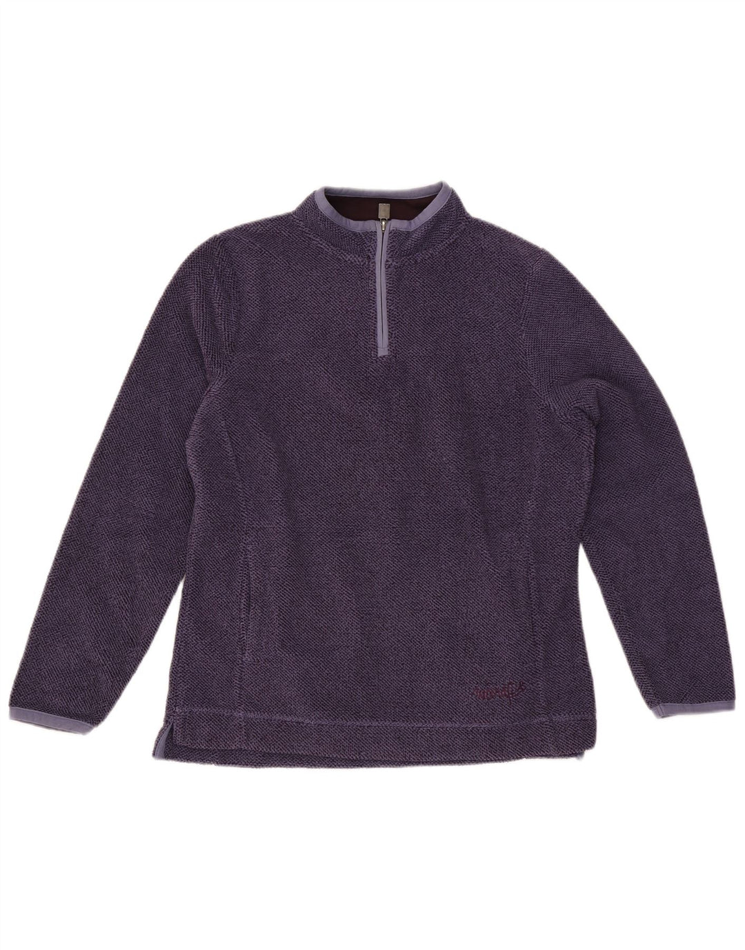 Felpa con collo con zip da donna Weird Fish UK 12 Poliestere viola medio
