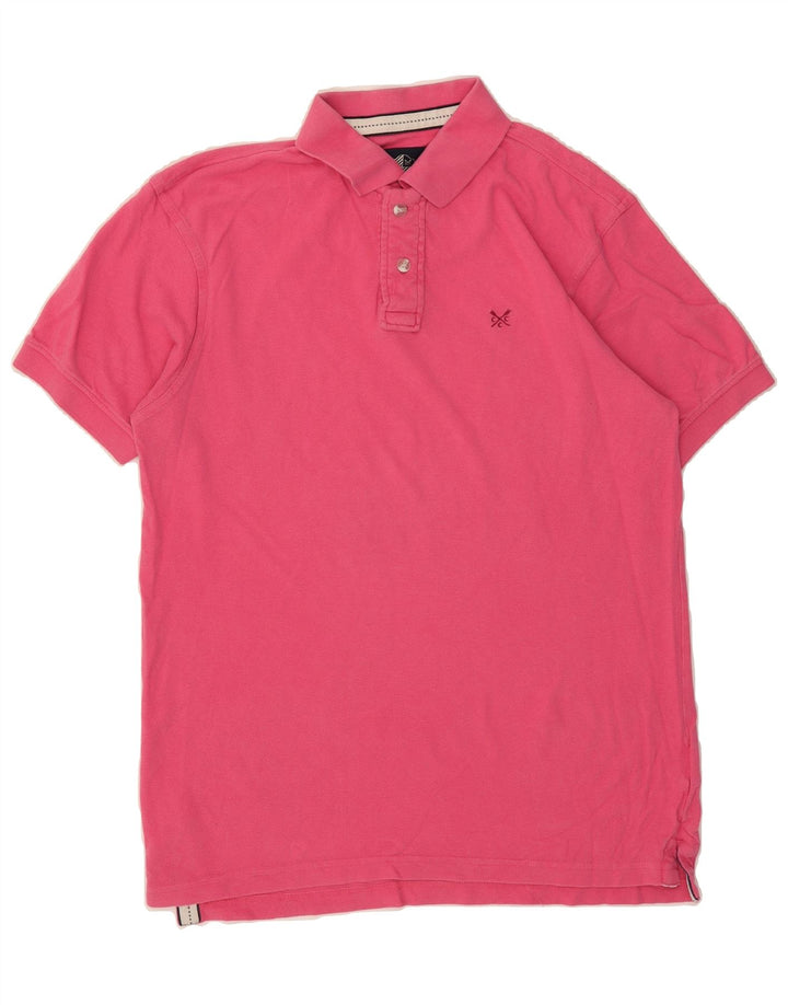 CREW CLOTHING Mens Polo Shirt Small Pink Cotton Vintage Crew Clothing and Second-Hand Crew Clothing from Messina Hembry 