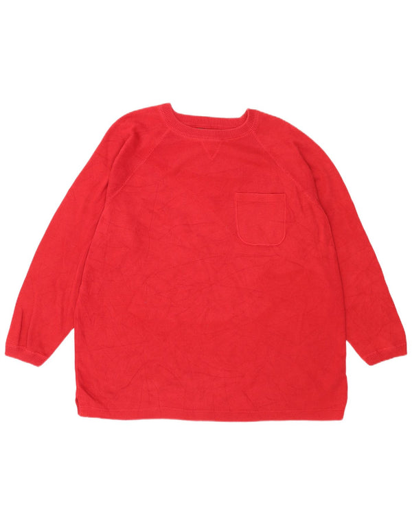 Eddie Bauer maglione da donna con scollo a barca vestibilità ampia UK 18 XL cotone rosso