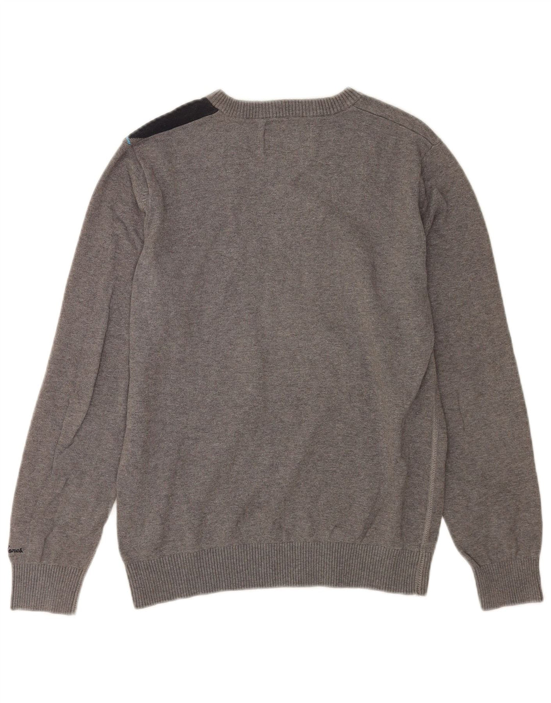 Jack & Jones Maglione da uomo con scollo a V in cotone color block grigio medio