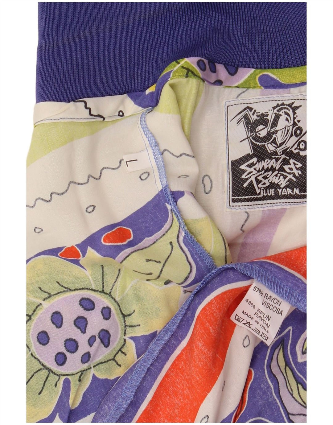 Camicia pullover vintage da uomo con motivo astratto, grande, retrò multicolore