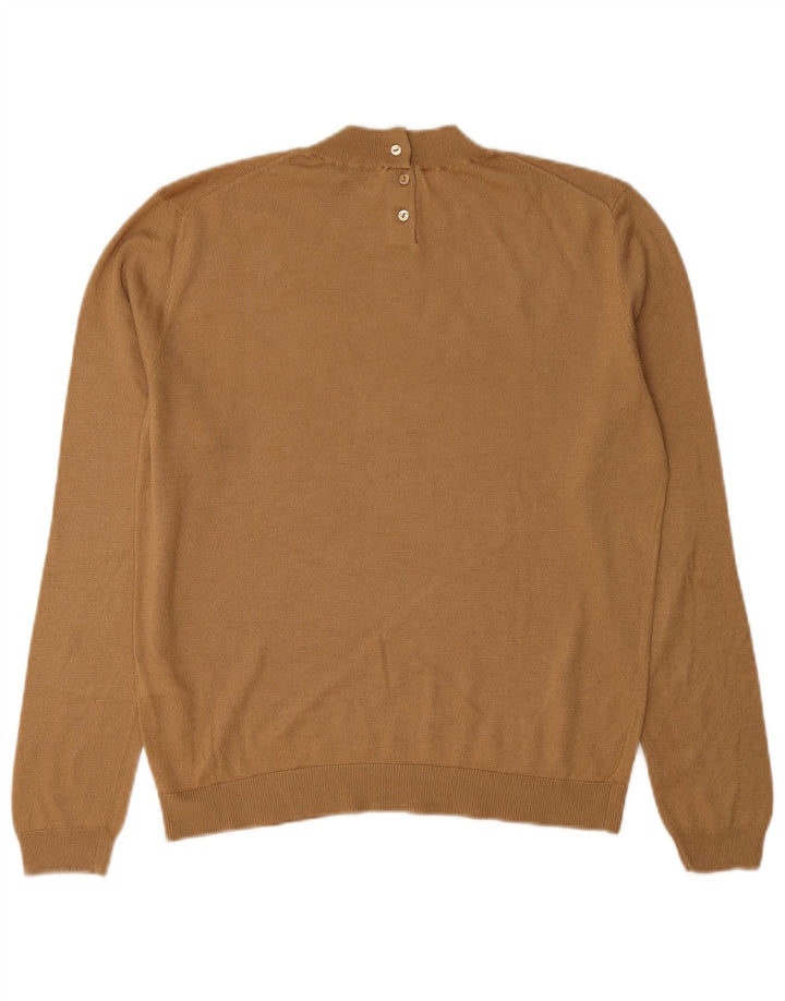 Maglione maglione a collo alto da donna Zara UK 12 medio kaki modal