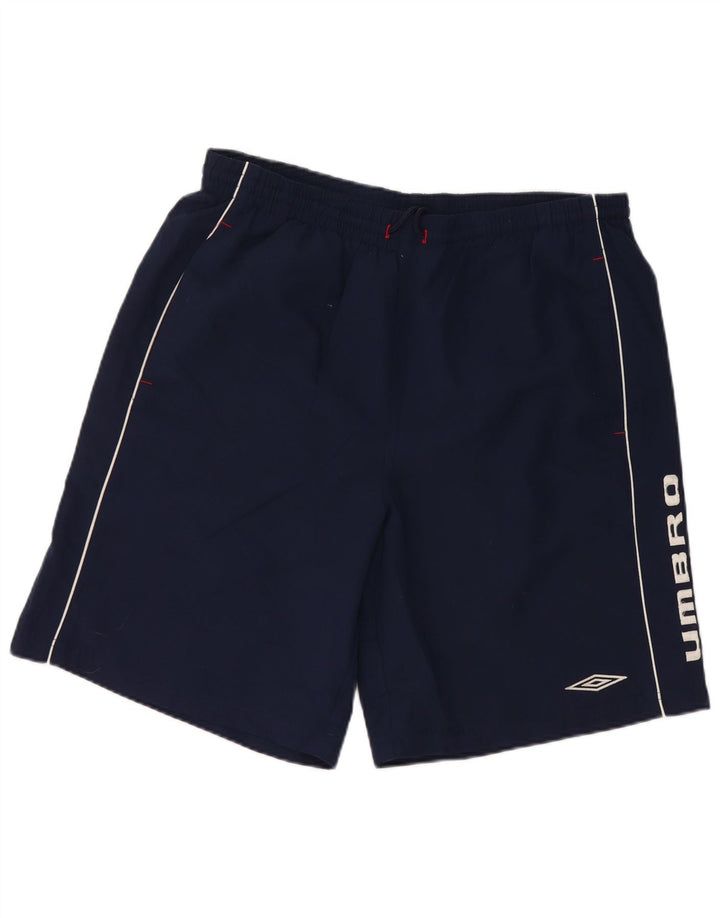 Pantaloncini sportivi grafici da uomo Umbro grandi in poliestere blu navy