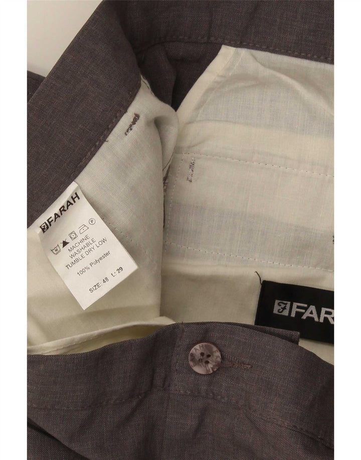 Pantaloni chino dritti da uomo Farah W48 L29 poliestere grigio