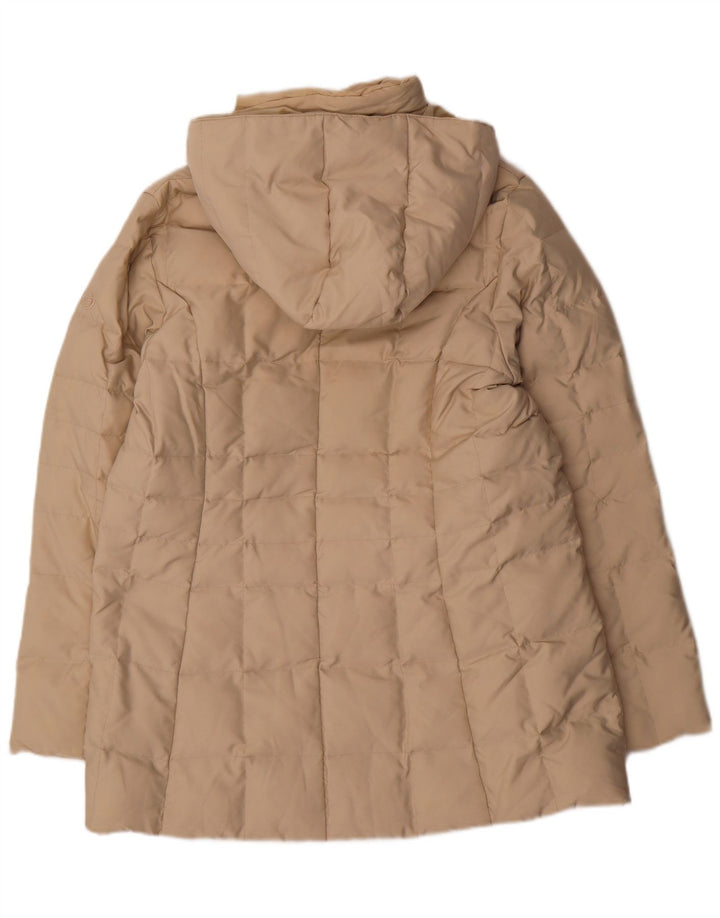 SERGIO TACCHINI Cappotto imbottito con cappuccio da donna UK 16 Large Beige Poliestere